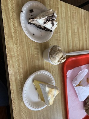 Lemon pie, Oreo pie, Charleston caramel sea salt ice cream