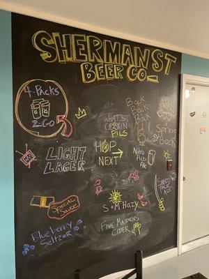 Chalk board beers