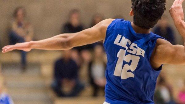 UCSB men's volleyball killing it in B2 Designs jerseys.