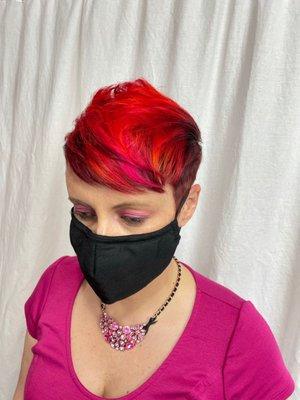 Fall Inspired Color & Undercut Pixie Melanie Mansour  Vibe Hair Bar