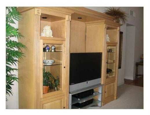 We can build you custom entertainment centers to fit your custom needs.