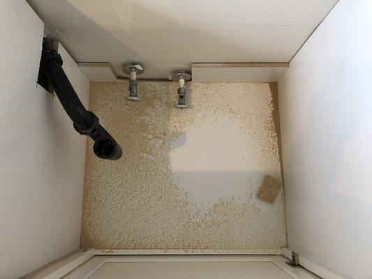 Fashion Cabinet left sawdust and broken MDF pieces after installing our new cabinets.