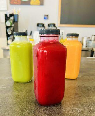 Fresh cold pressed juices