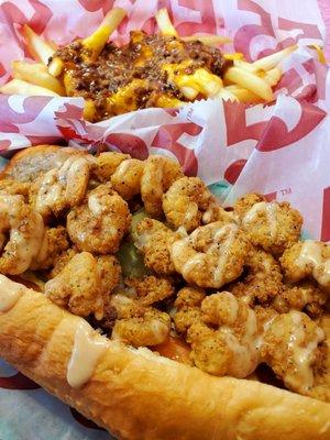 Shrimp Po'Boy and Chili Cheese Fries are always on point! Yum!