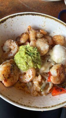 Shrimp fajita bowl