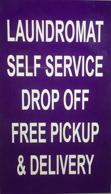 Free pick up & delivery, same day service wash & fold. Drop off your dry cleaning in the morning, you can get it next morning or afternoon.