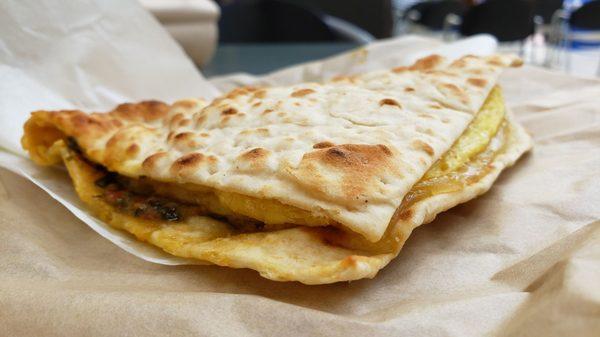 Just Egg roasted tomato and pesto flatbread ($7), vegan by default. Not bad. Hearty, albeit a bit oily. Decent-tasting cheese.