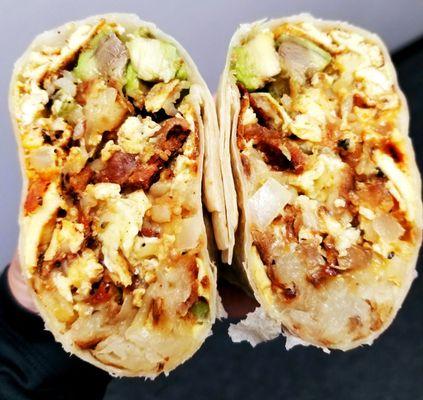 Veggie Breakfast Burrito $9.50- THE BEST! 5 stars