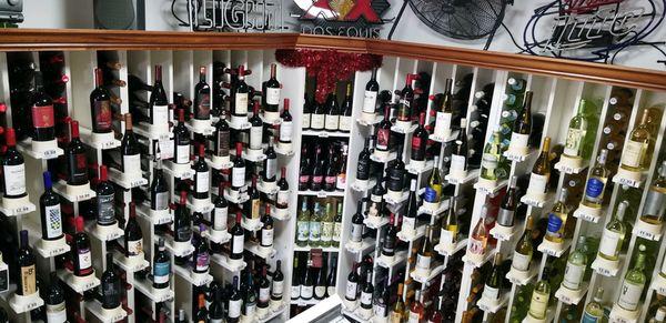 Diverse selection of wine at International Liquor Store and Market.