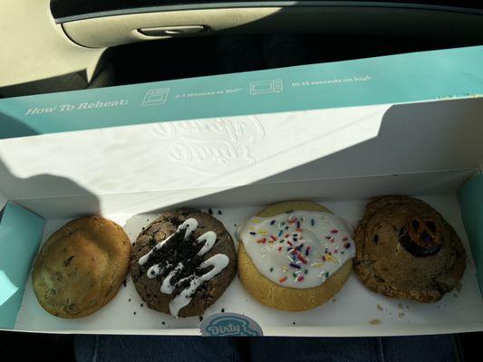 (from left to right): Stuffed Chocolate Chip, Cookies and Cream, Pop Tarts, Kitchen Sink