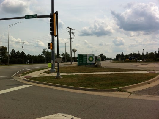 The sign at the intersection of Illinois 38 and Main St. in Elburn.  The station has been there at least 20 years.