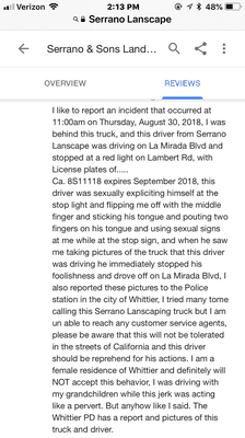 This is the report I wrote to Whittier Police, this morning at 11:00am while driving on La Mirada Blvd and Lambert Rd, this is not accepted