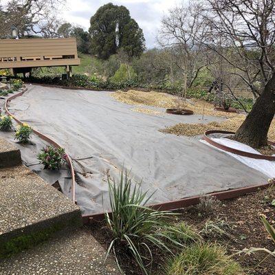 Giving a new clean look to this back yard. Process...