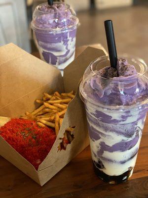 Ube Milkshake + Elotes & Fries Combo