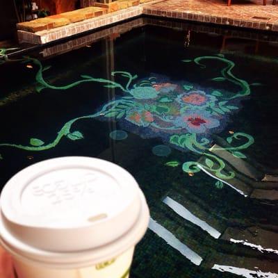 Hot tea poolside.