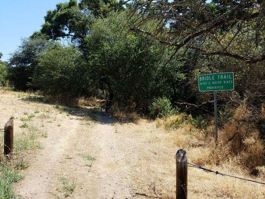 Trailhead to the short but pleasant Bridle Trail.