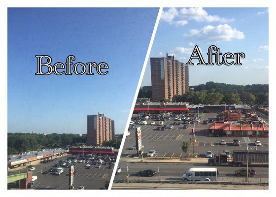 Amazing window cleaning for our 8th floor apartment!