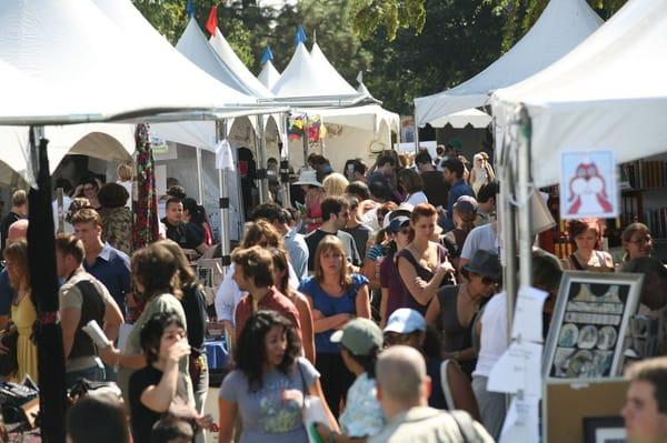 West Hollywood Book Fair Guests Browsing the Booths