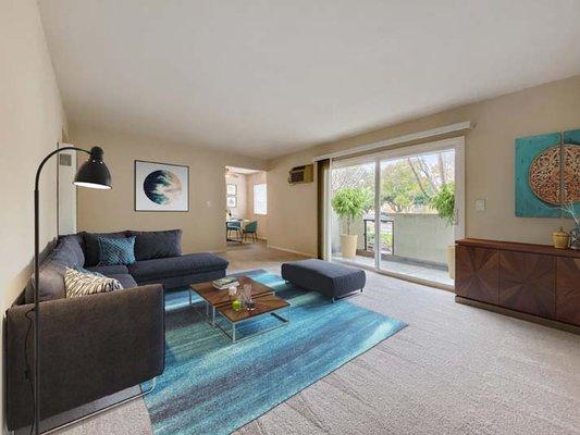 Living room at Pleasanton Place Apartment Homes