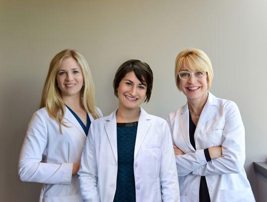 Board Certified Dermatologists Drs. Gehrig, Ahmed, and Leitch