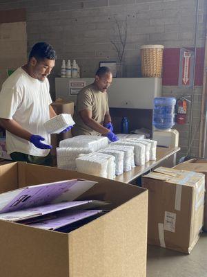 Members from the Davis-Monthan Airforce Base spent the morning bundling diapers