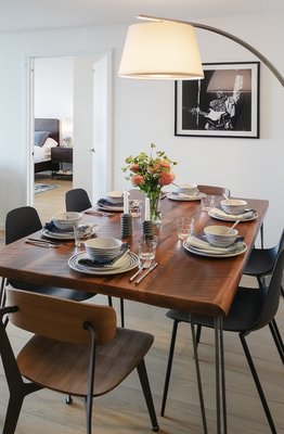 modern and rustic dining room