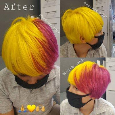 Lightning bolt yellow and mad magenta unicorn colors by Adge