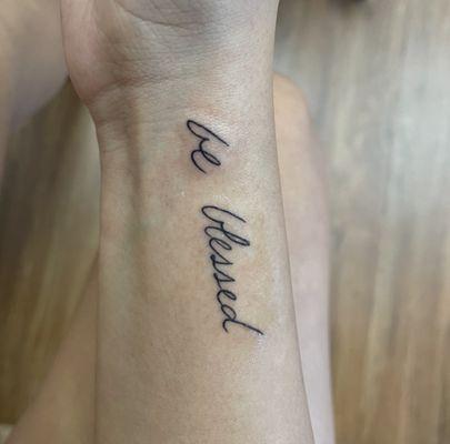 Handwritten script work tattoo