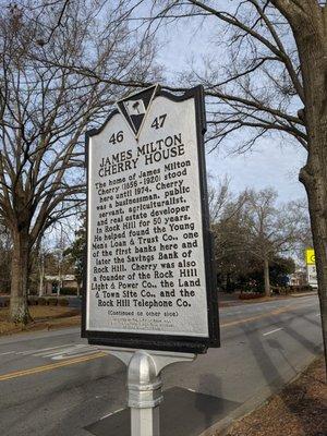 James Milton Cherry House Historical Marker, Rock Hill