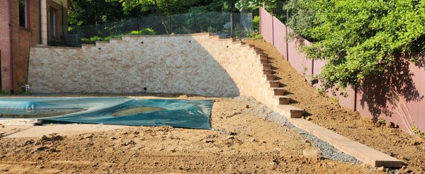 Large scale Srw installed to get pool remodel underway