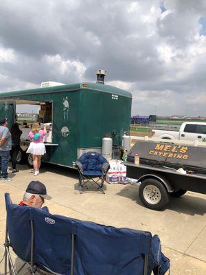 Mel's truck with smoker and BBQ