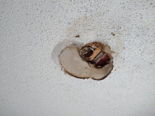 Leak in ceiling.