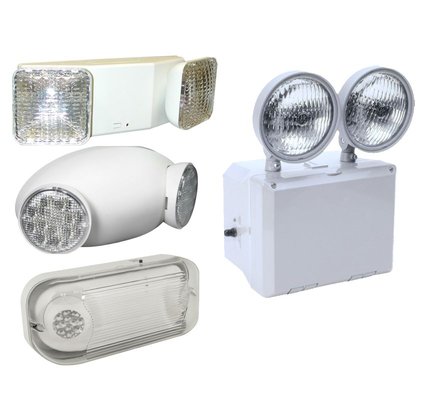 Assorted types of exit/emergency lights are available.