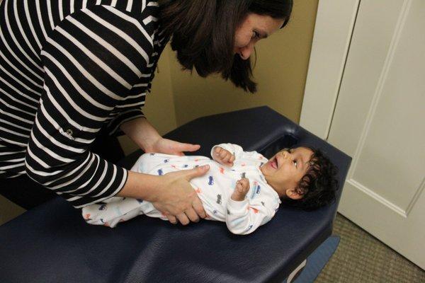 Dr. Sara provides gentle adjustments for infants, too!