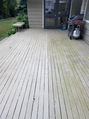 Pressure Washing mid-job before and after