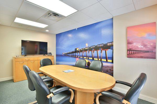 Michael Saunders & Company Conference Room of the Downtown Venice Office. Search for Venice Florida Real Estate, MSC Mortgage, MSC Title.