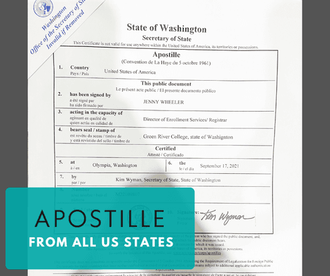 Apostille service for all states