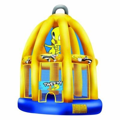 Tweety Cage bounce house with a basketball hoop inside