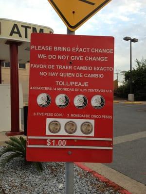 It costs $1 to cross the US Mexico border, lol.