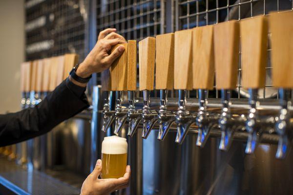 Local and craft beers on tap