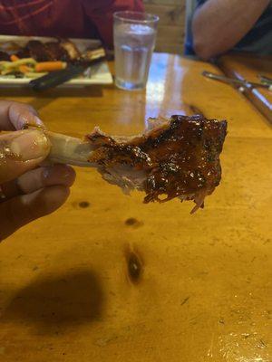 Ribs - this was good, tender and flavorful. The amount of bbq sauce was a little much for me