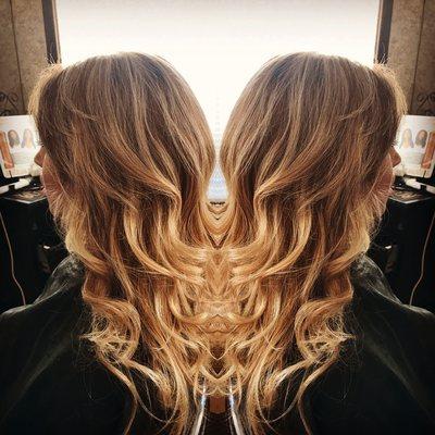 Warm fall balayage