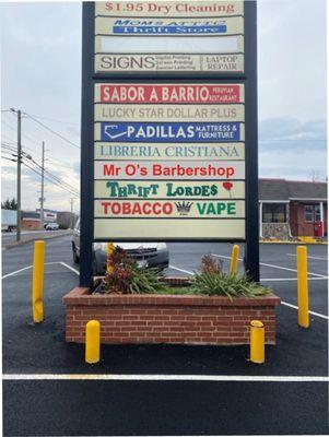 shopping signs
 Mr O's Barbershop