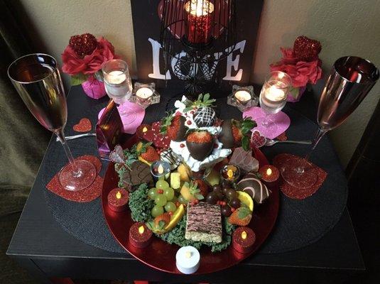 Valentine's couples massage snacks