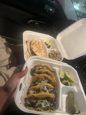 Mimi tacos and quesadilla