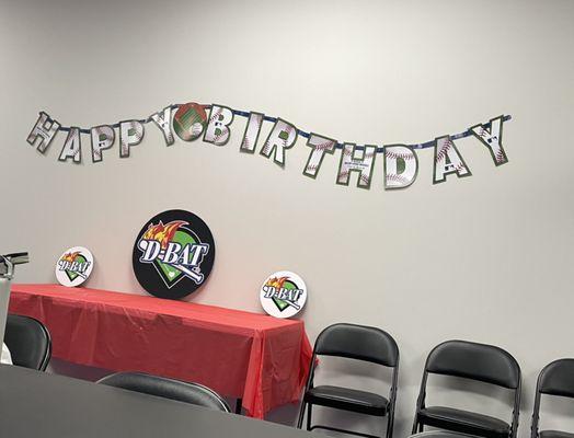 D-BAT will host your child's Birthday.