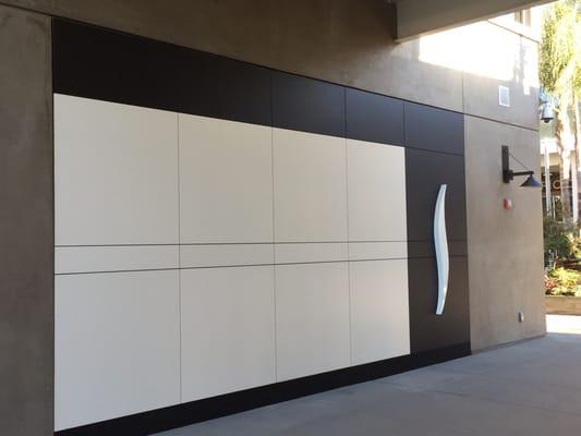 Sephora store in Pacific City Mall, in Huntington Beach. Dekton rain screen cladding system, using German Keil mechanical anchors.