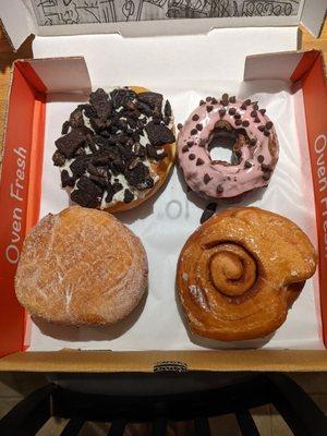 Oreo, strawberry chocolate, lemon filled, cinnamon roll