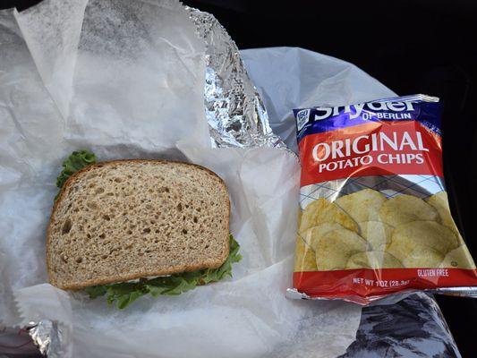 Chicken Salad sandwich with chips