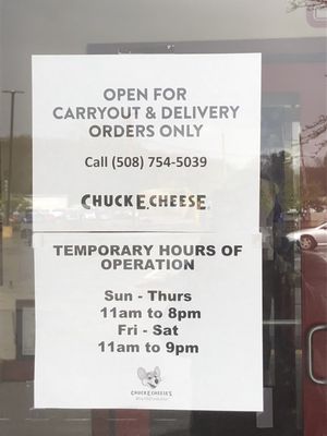 New hours for now